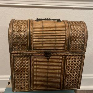 Distressed Wooden Treasure Chest Wine Box